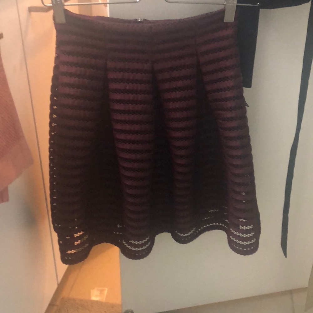 Burgundy/plum High waisted flare skirt